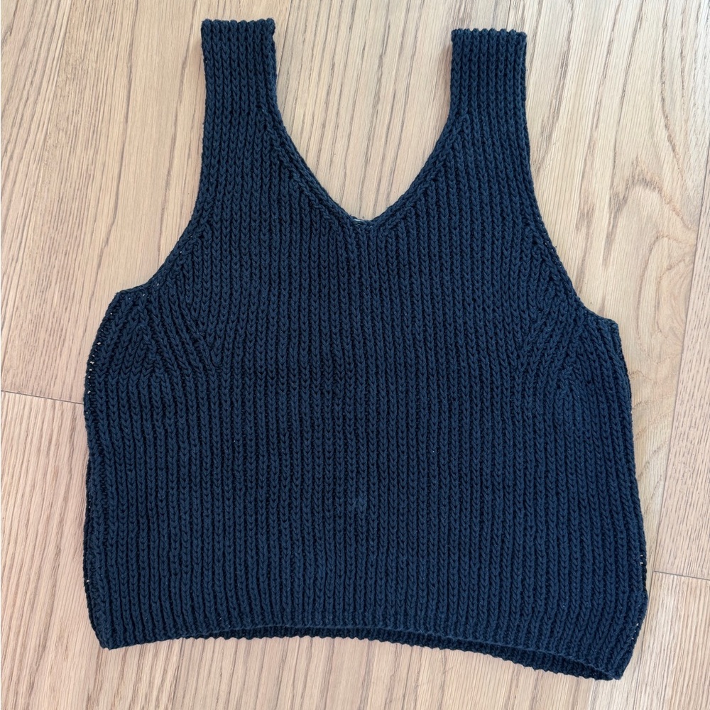 Elegant Black Knit Tank Top